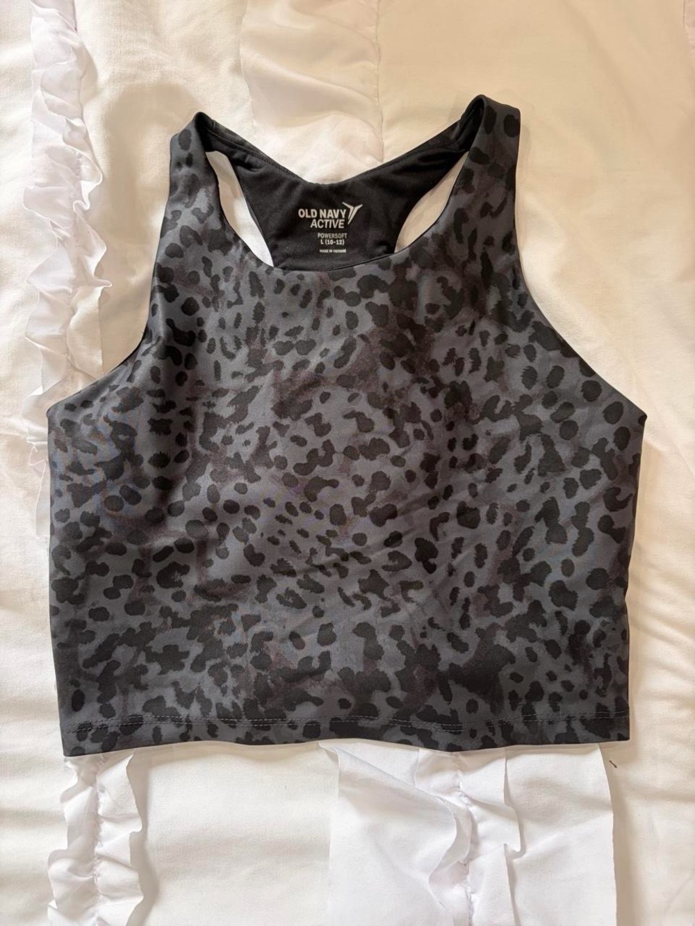 Old Navy Active Black and Charcoal Leopard Print Sports Bra